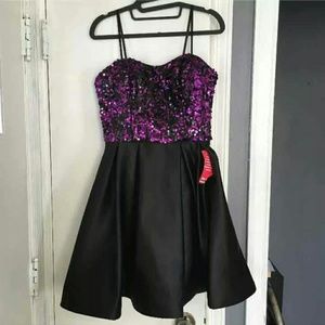 Betsy & Adam Purple Black Special Occasion Dress